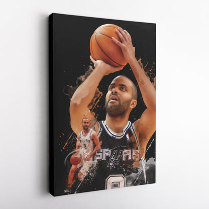 Tony Parker Spurs Canvas Print | San Antonio Basketball Wall Art
