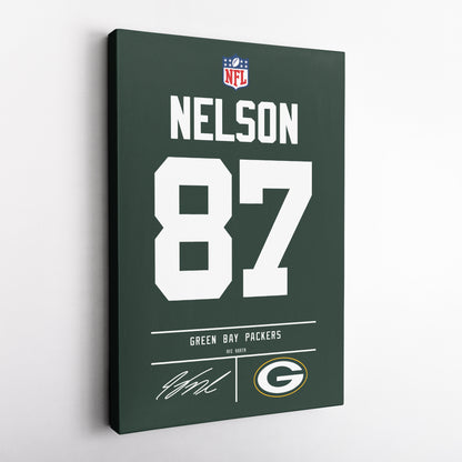 Jordy Nelson Packers Jersey Canvas Print | Wall Art Decor