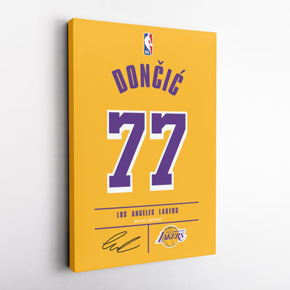 Luka Doncic Lakers Jersey Canvas Print | Wall Art Decor