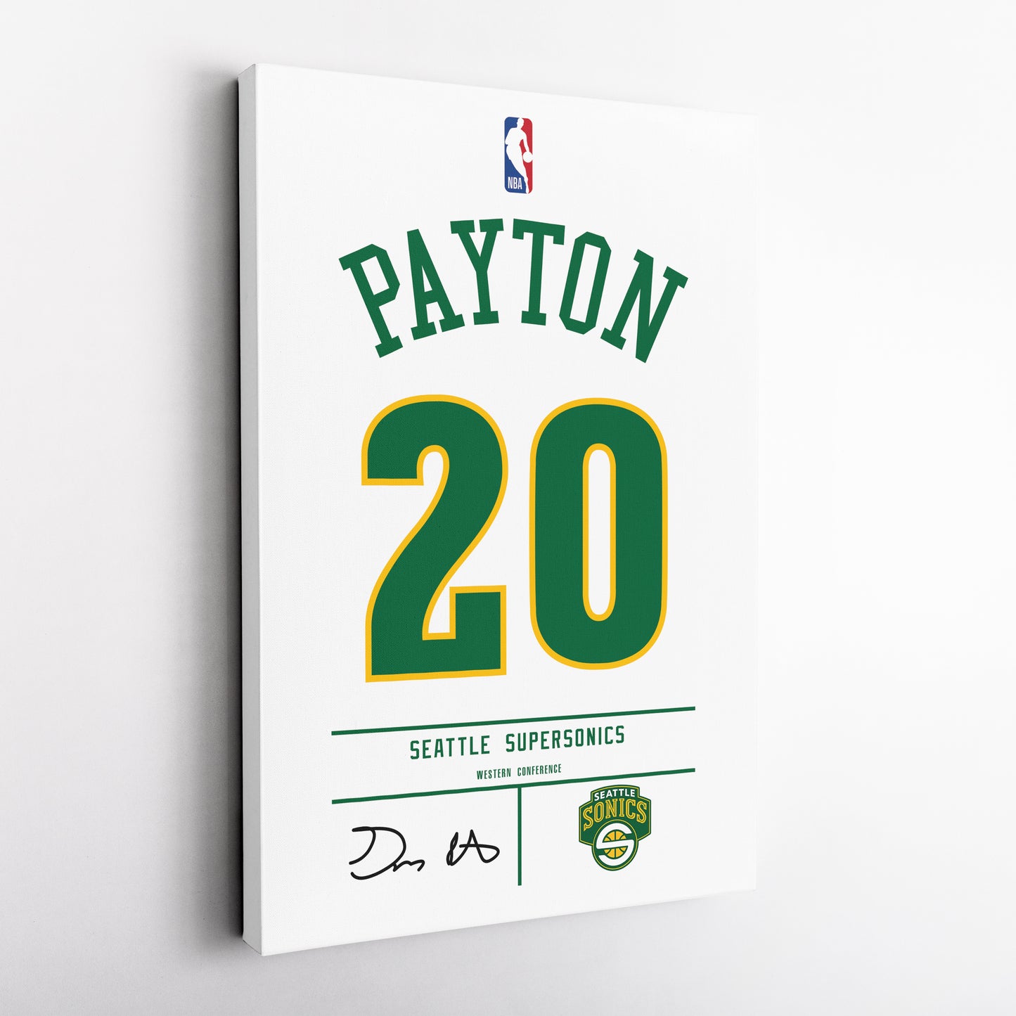 Gary Payton Seattle SuperSonics Jersey Canvas Wall Art