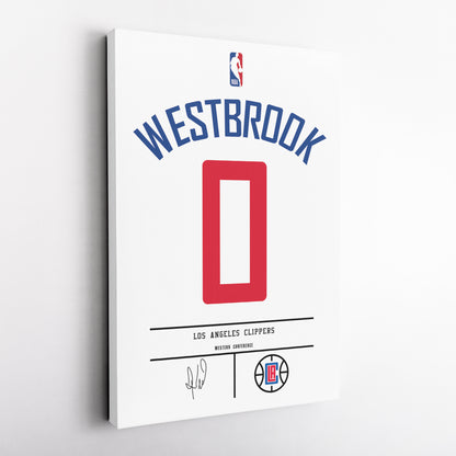Russell Westbrook Clippers Jersey Canvas Print | Wall Art Decor