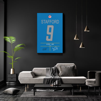 Matthew Stafford Lions Jersey Canvas Print | Wall Art Decor