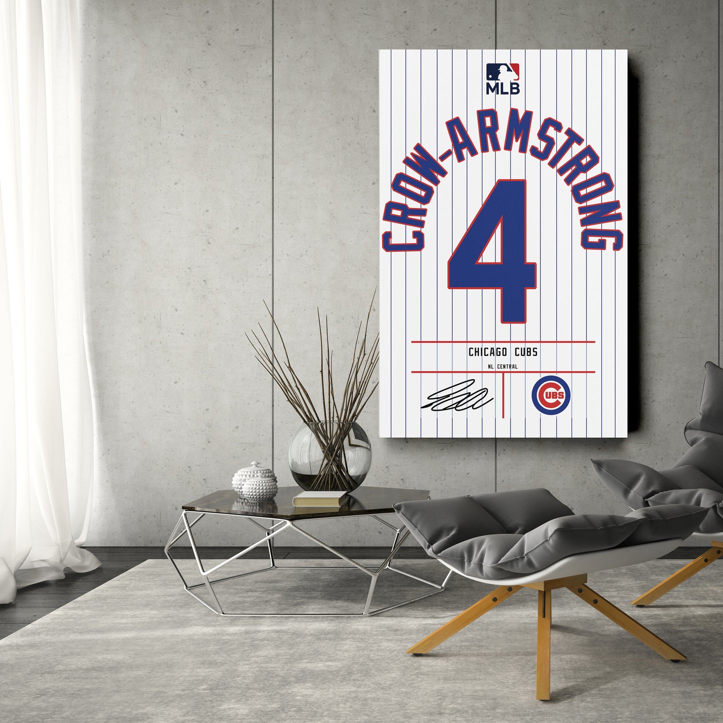 Pete Crow-Armstrong Chicago Cubs Jersey Canvas Wall Art