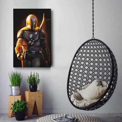 The Mandalorian Canvas Print | Star Wars Bounty Hunter Wall Art