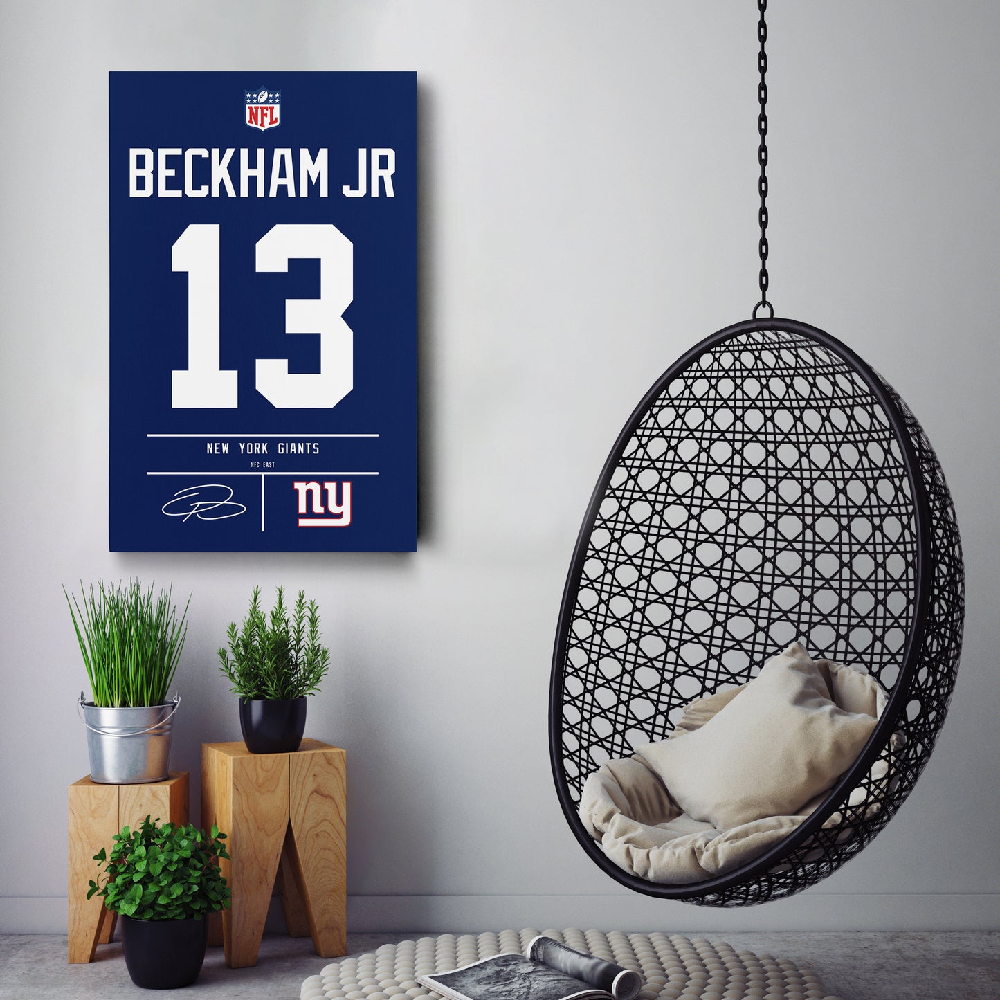 Odell Beckham Jr. Giants Jersey Canvas Print | Wall Art Decor