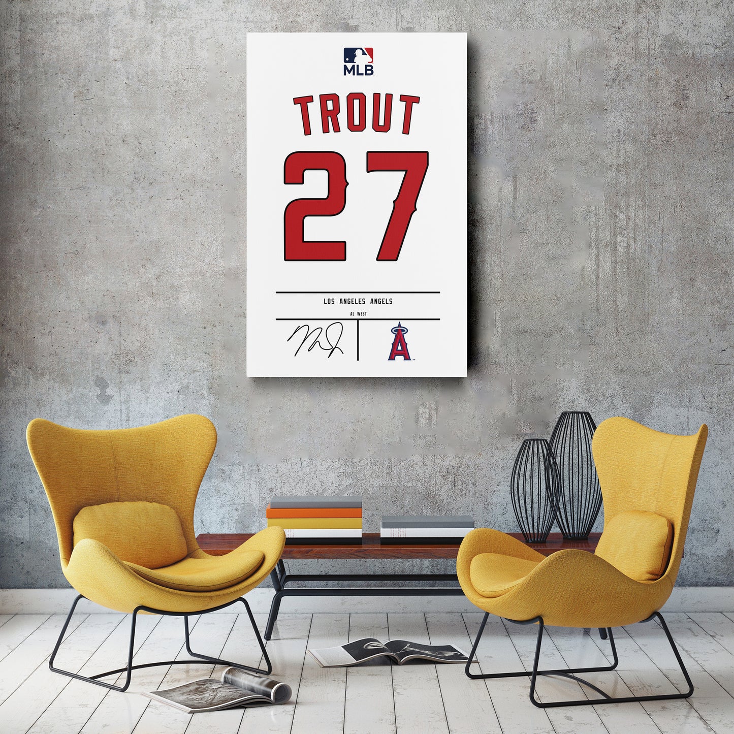 Mike Trout Angels Jersey Canvas Print | Wall Art Decor
