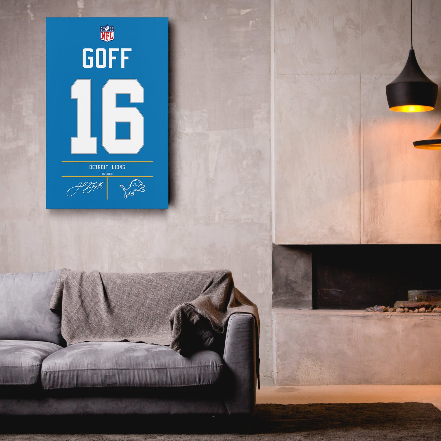 Jared Goff Lions Jersey Canvas Print | Wall Art Decor