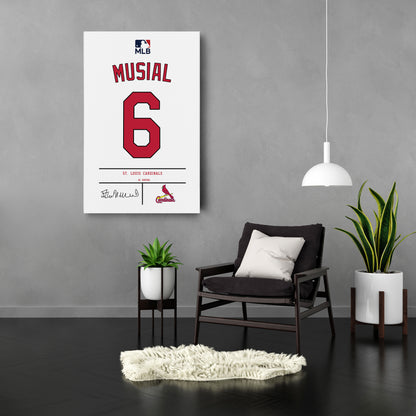 Stan Musial St. Louis Cardinals Jersey Canvas Wall Art