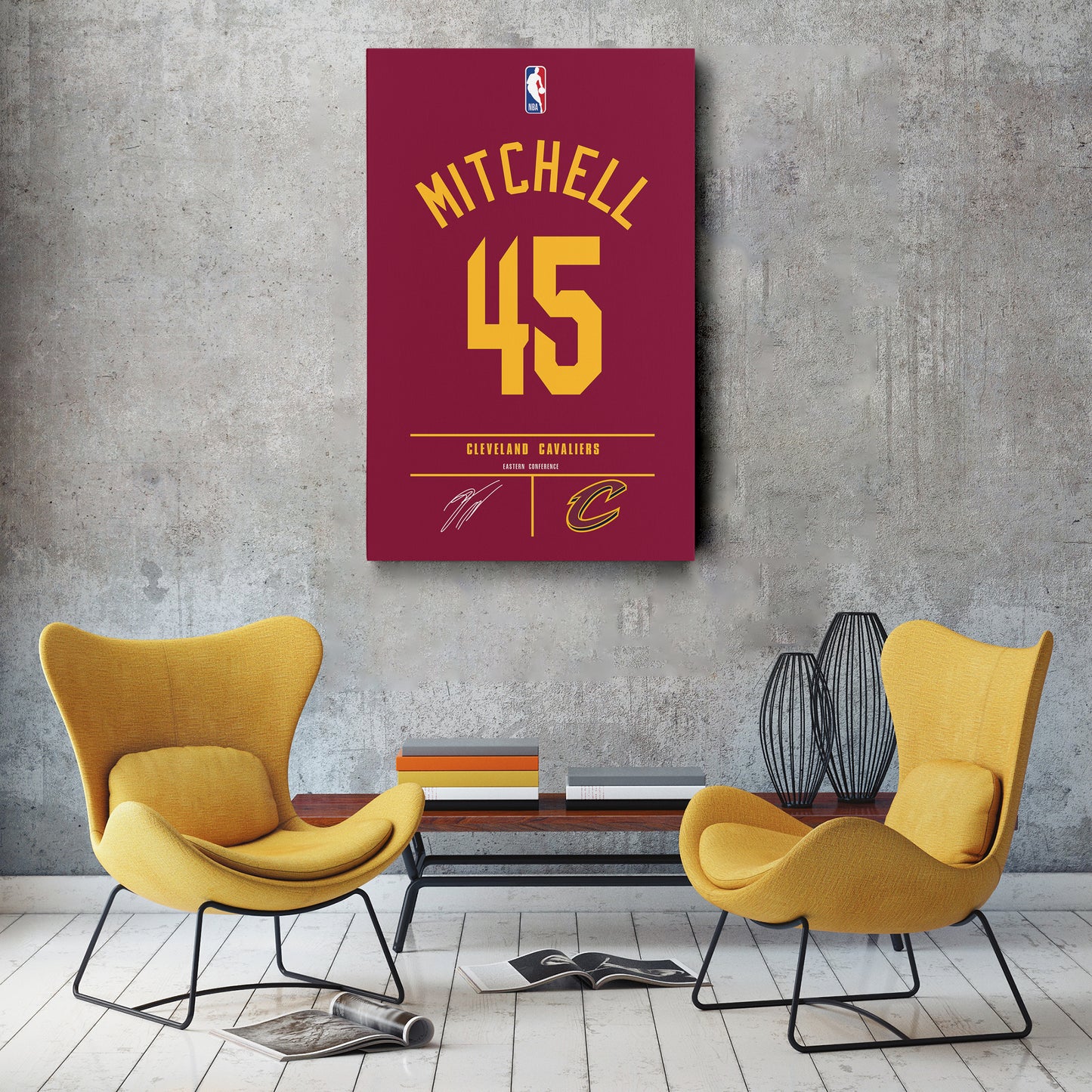Donovan Mitchell Cavaliers Jersey Canvas Print | Wall Art Decor