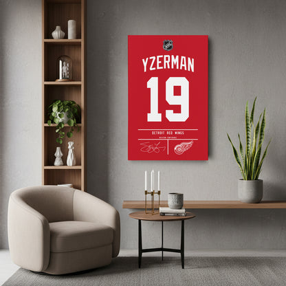 Steve Yzerman Red Wings Jersey Canvas Print | Wall Art Decor