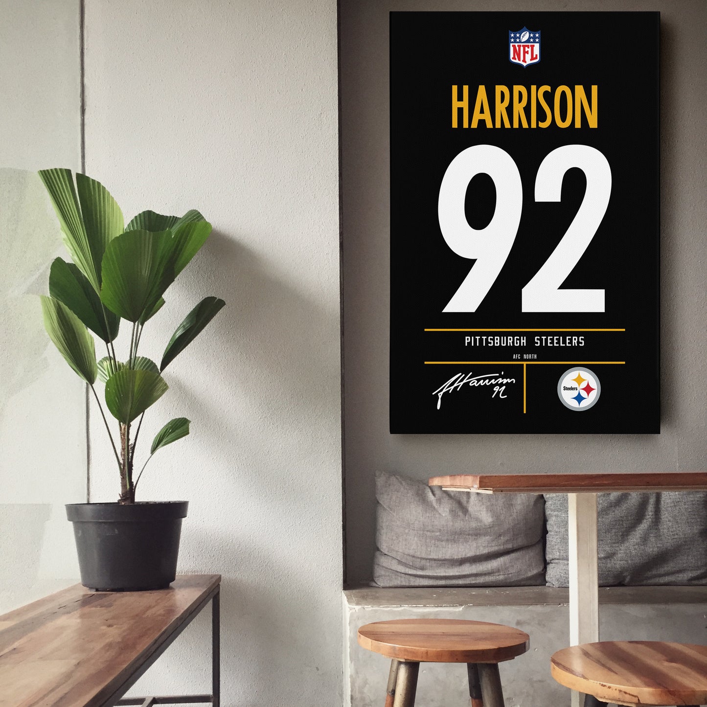 James Harrison Pittsburgh Steelers Jersey Canvas Wall Art