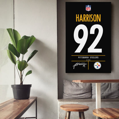 James Harrison Pittsburgh Steelers Jersey Canvas Wall Art