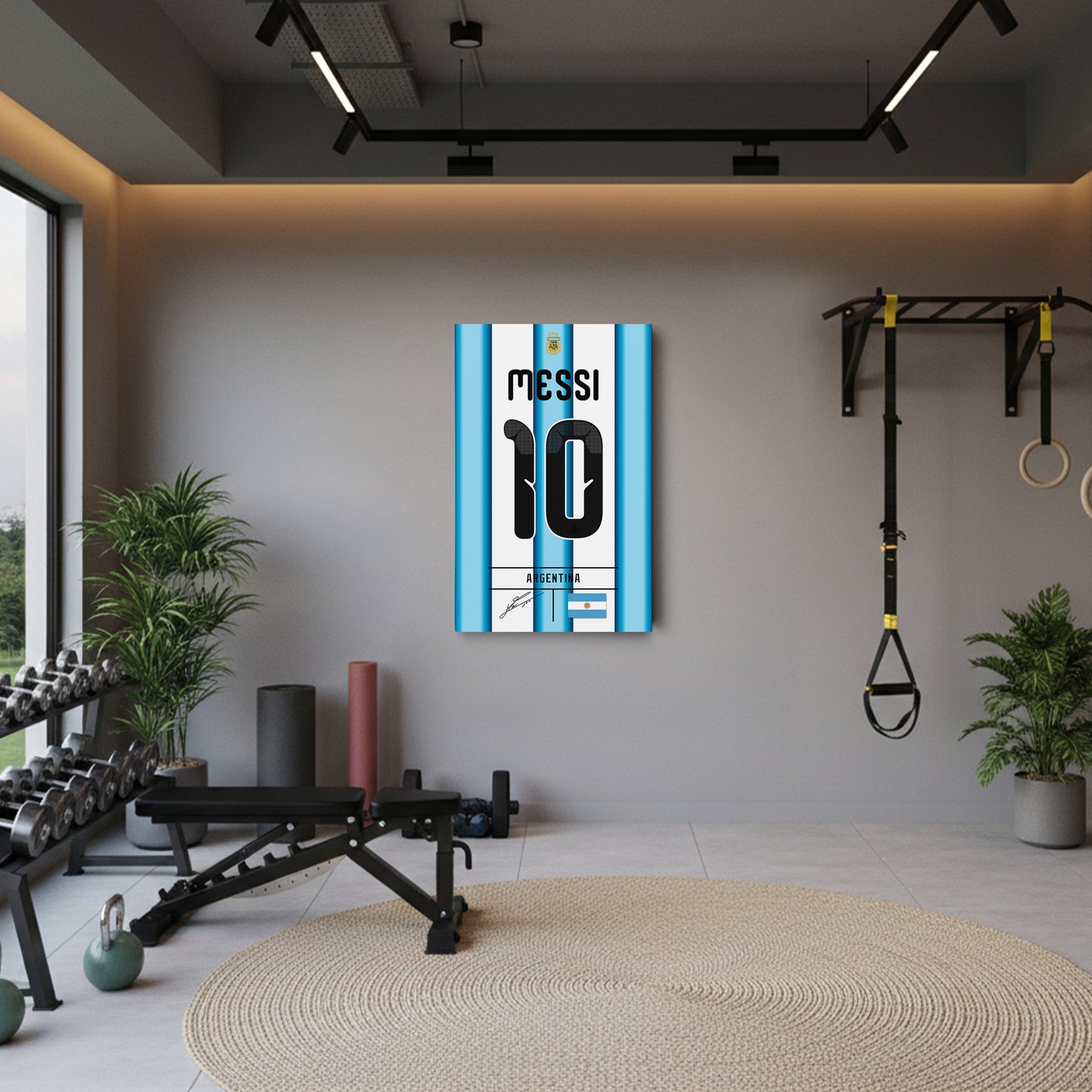 Lionel Messi Argentina Jersey Canvas Wall Art
