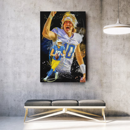 Justin Herbert Chargers Canvas Print | Los Angeles Football Wall Art