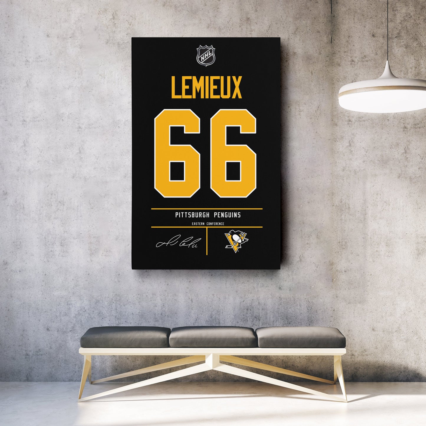 Mario Lemieux Penguins Jersey Canvas Print | Wall Art Decor