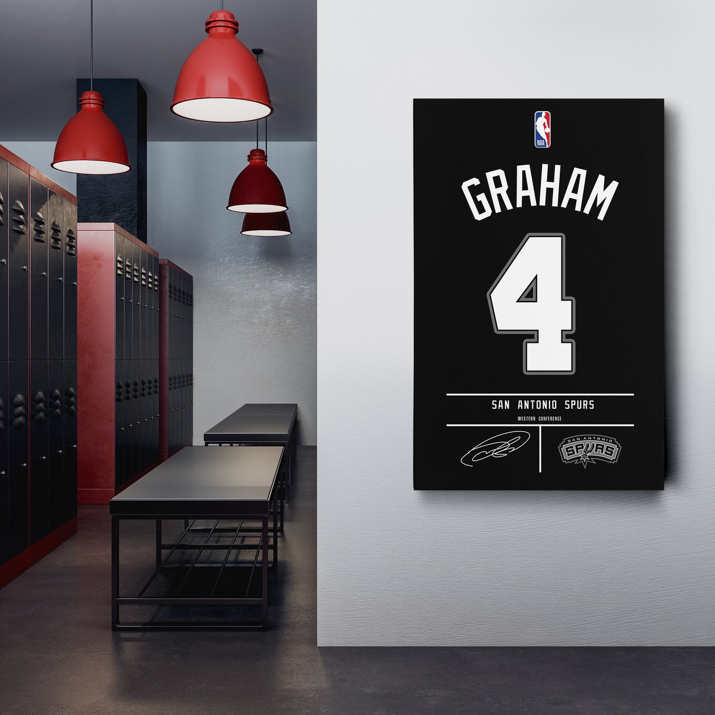 Devonte' Graham Spurs Jersey Canvas Print | Wall Art Decor