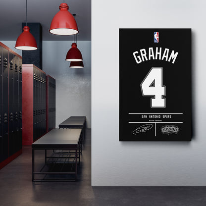 Devonte' Graham Spurs Jersey Canvas Print | Wall Art Decor