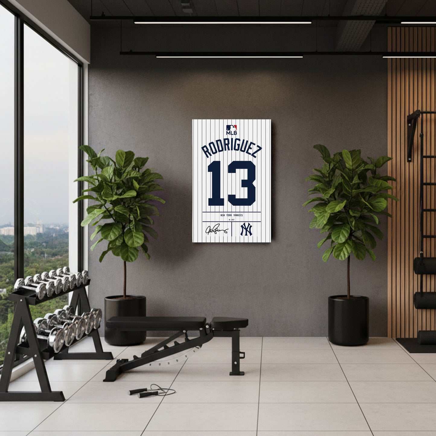 Alex Rodriguez New York Yankees Jersey Canvas Wall Art