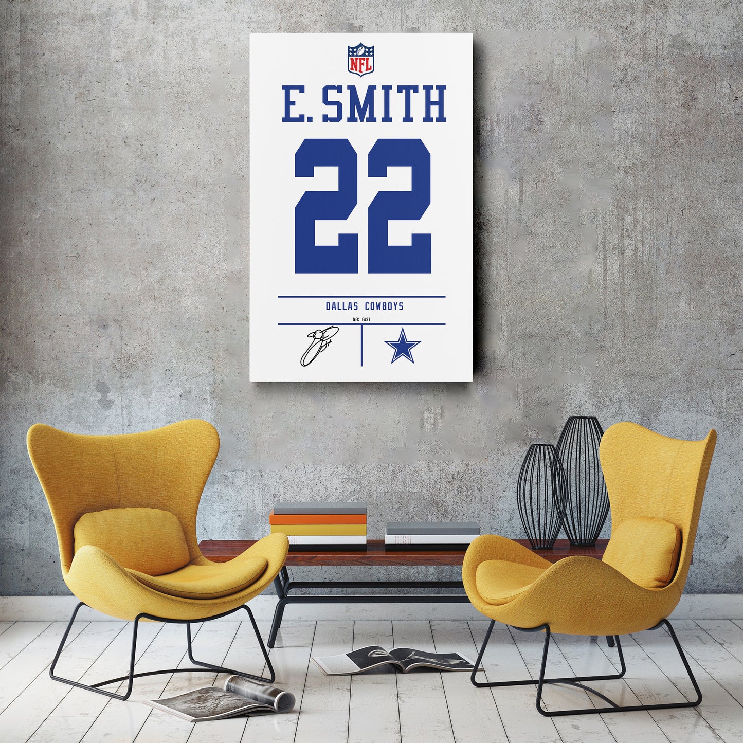 Emmitt Smith Cowboys Jersey Canvas Print | Wall Art Decor
