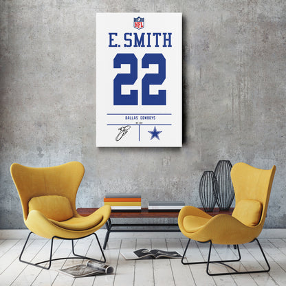 Emmitt Smith Cowboys Jersey Canvas Print | Wall Art Decor