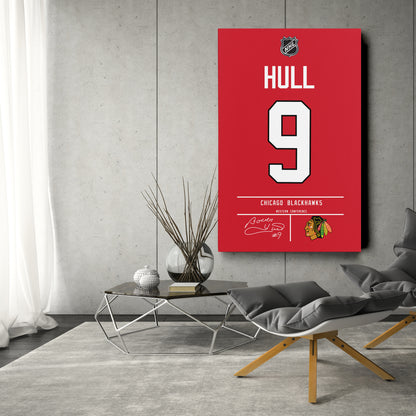 Bobby Hull Blackhawks Jersey Canvas Print | Wall Art Decor