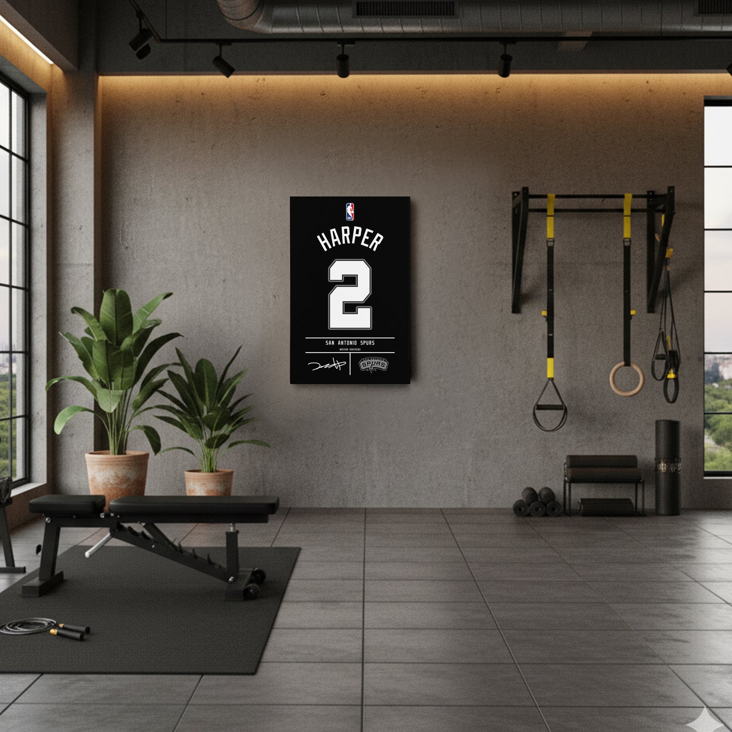 Dylan Harper San Antonio Spurs Jersey Canvas Wall Art