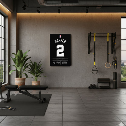 Dylan Harper San Antonio Spurs Jersey Canvas Wall Art