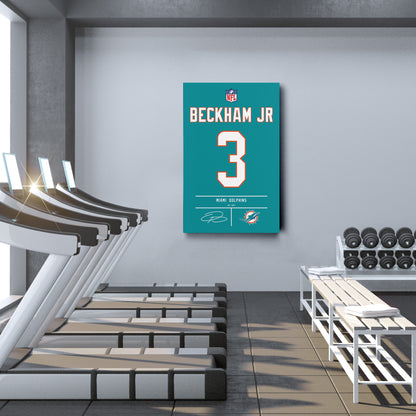 Odell Beckham Jr. Dolphins Jersey Canvas Print | Wall Art Decor