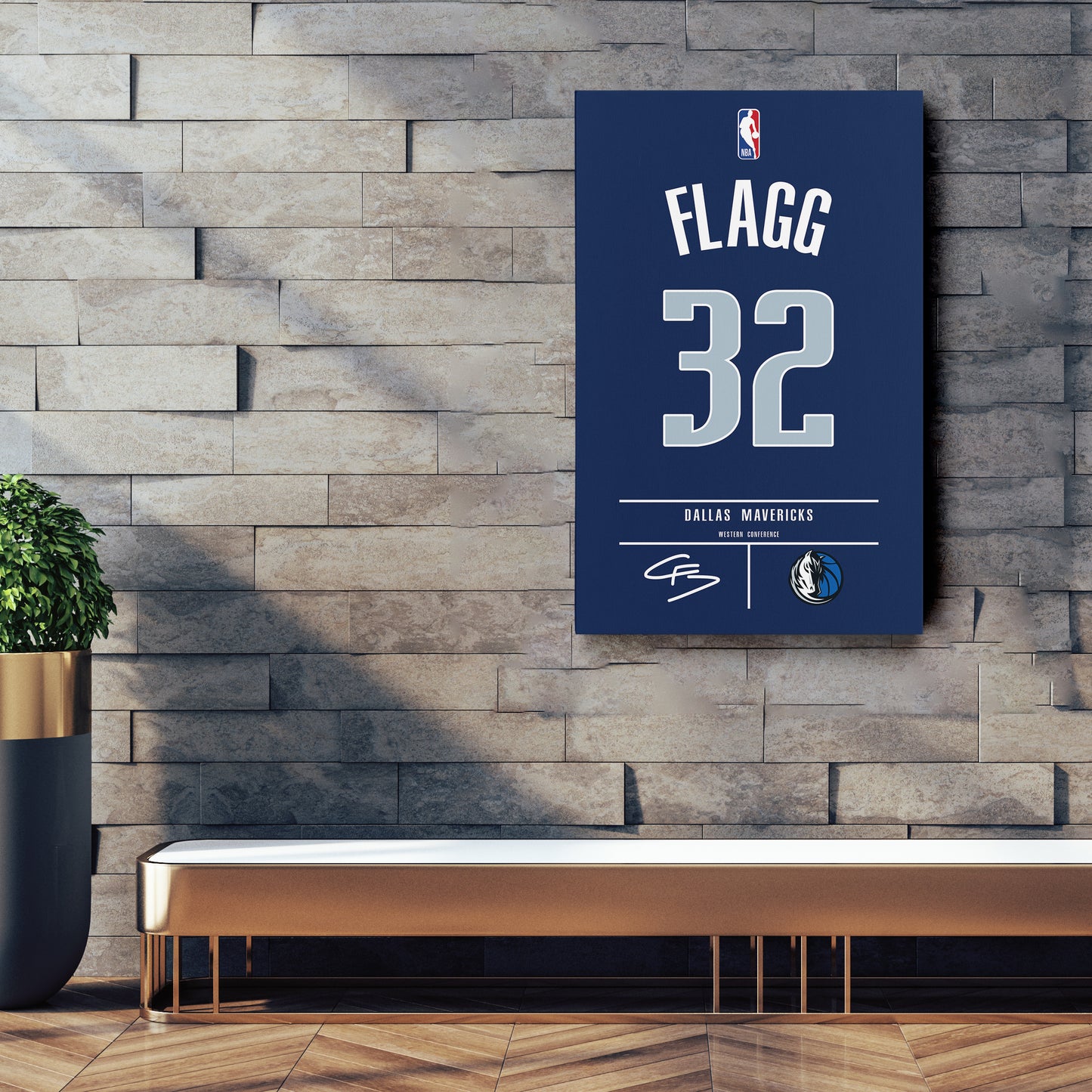 Cooper Flagg Dallas Mavericks Jersey Canvas Wall Art