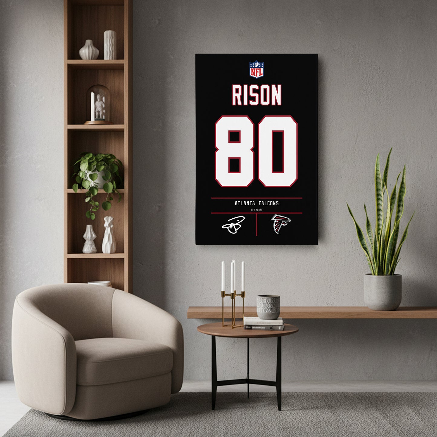 Andre Rison Atlanta Falcons Jersey Canvas Wall Art