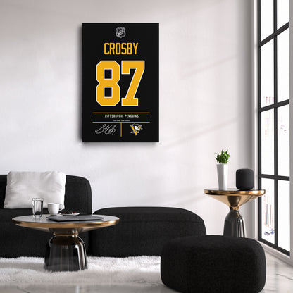 Sidney Crosby Penguins Jersey Canvas Print | Wall Art Decor