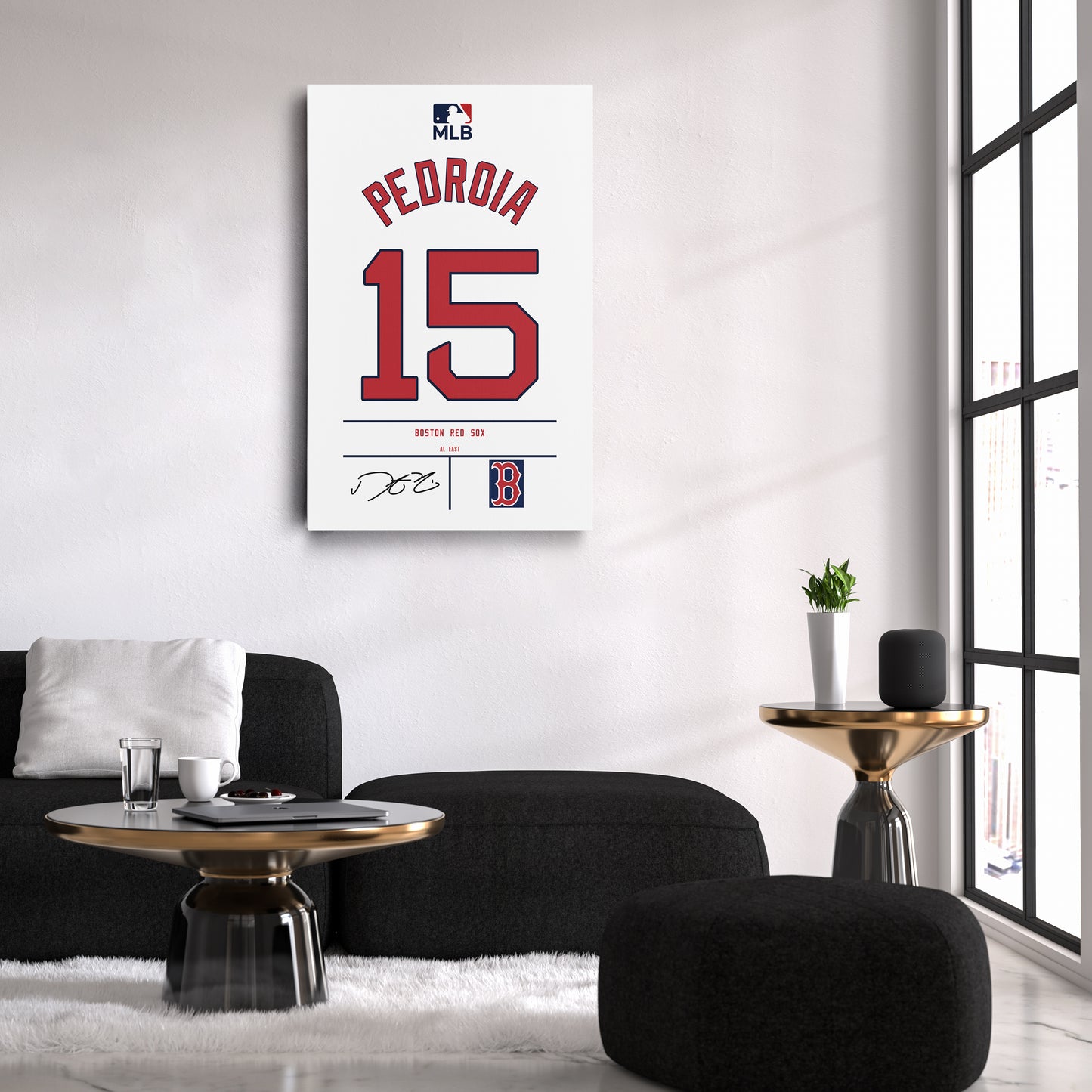 Dustin Pedroia Boston Red Sox Jersey Canvas Wall Art
