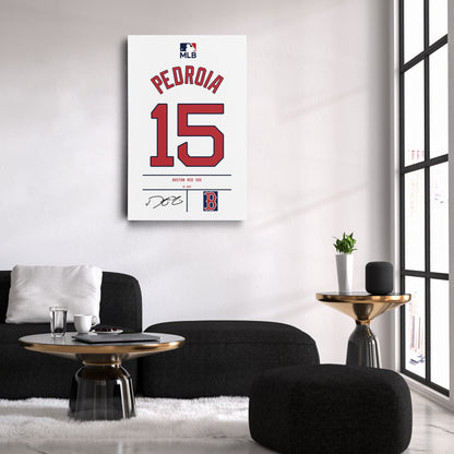 Dustin Pedroia Boston Red Sox Jersey Canvas Wall Art