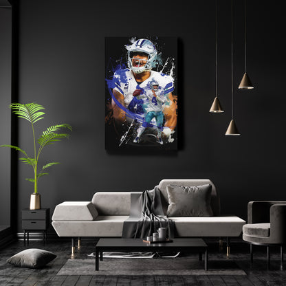 Dak Prescott Cowboys Canvas Print | Dallas Football Wall Art