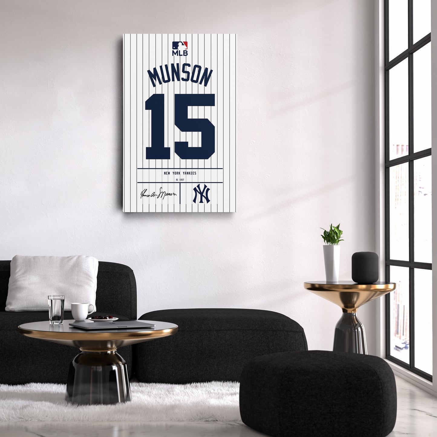 Thurman Munson New York Yankees Jersey Canvas Wall Art