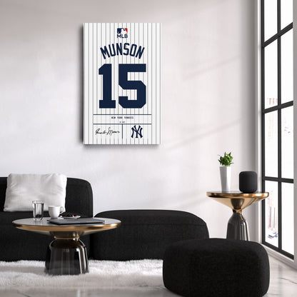 Thurman Munson New York Yankees Jersey Canvas Wall Art