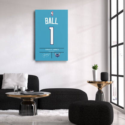 LaMelo Ball Hornets Jersey Canvas Print | Wall Art Decor