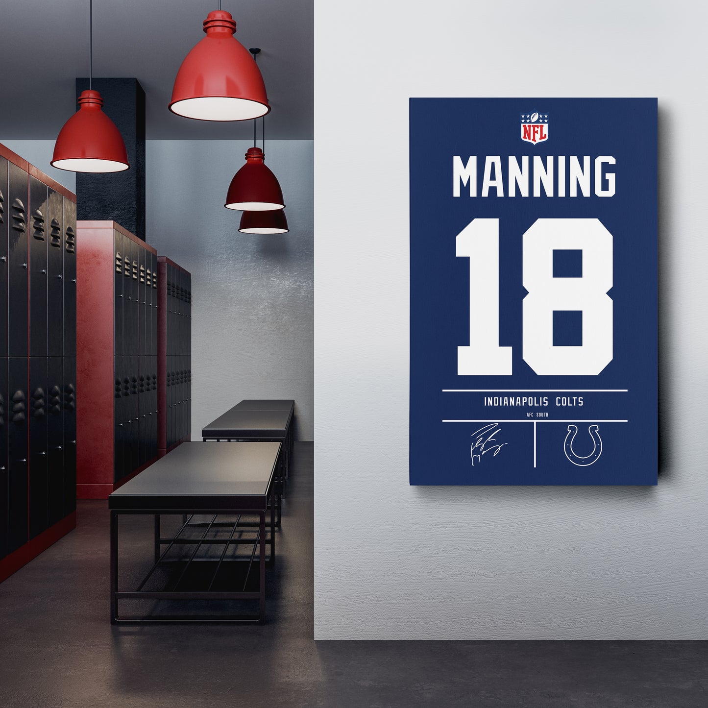 Peyton Manning Colts Jersey Canvas Print | Wall Art Decor