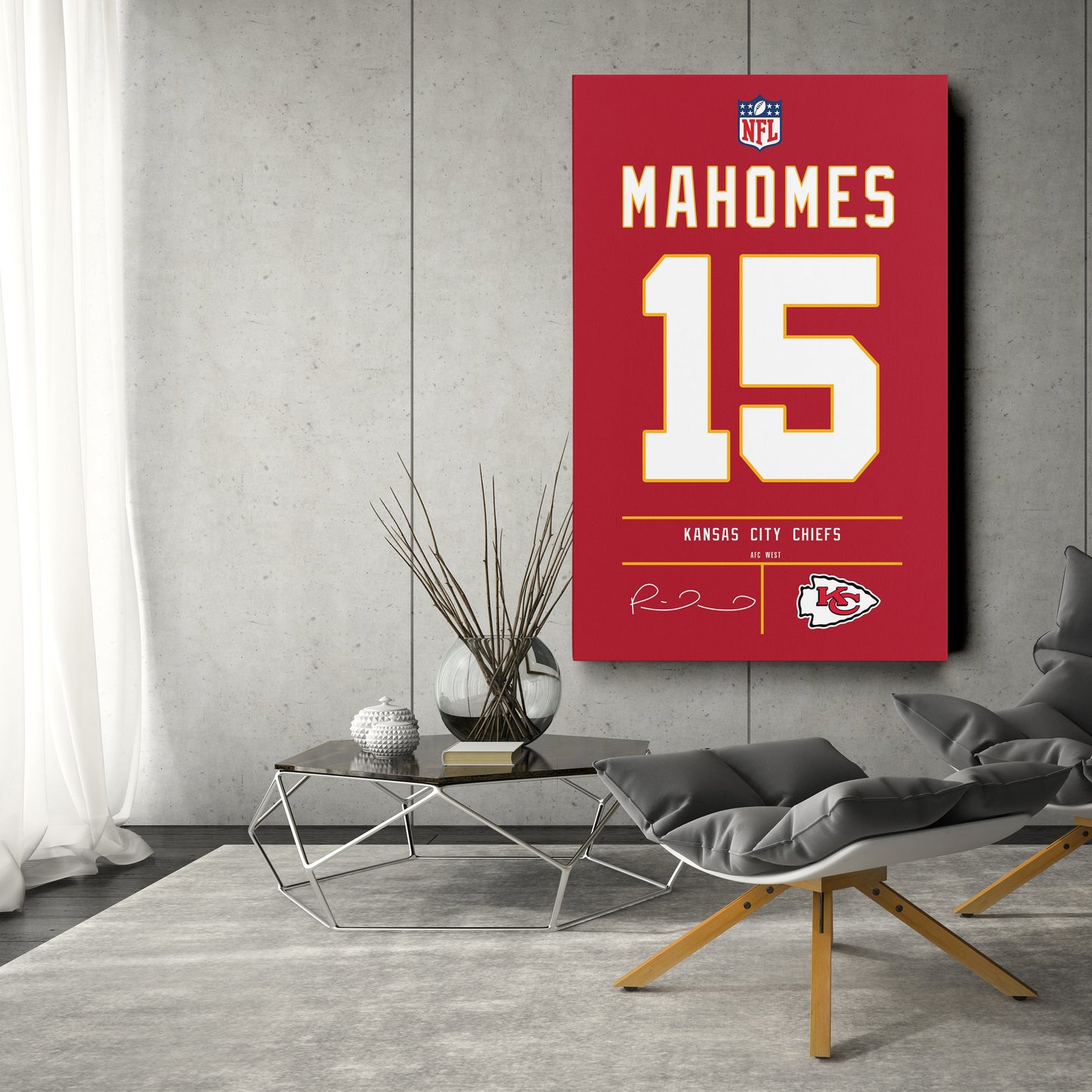 Patrick Mahomes Chiefs Jersey Canvas Print | Wall Art Decor