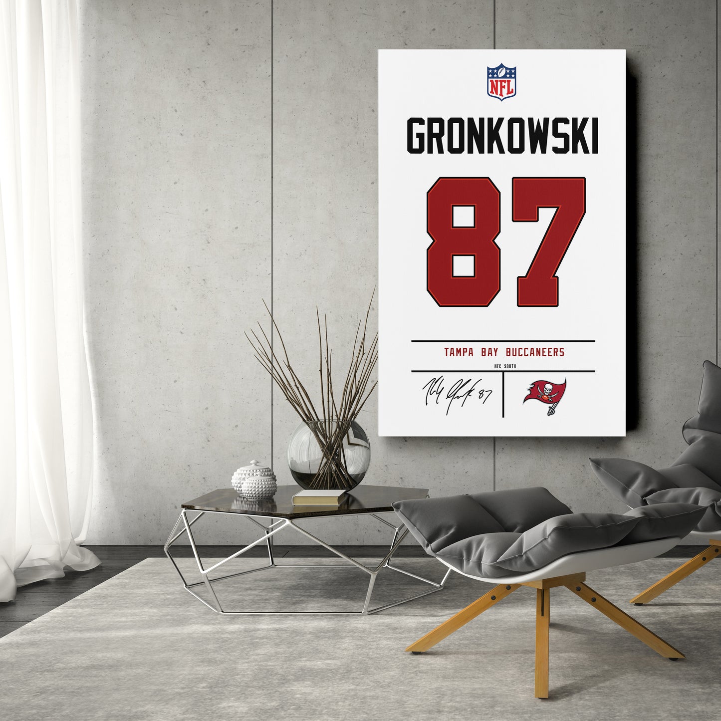 Rob Gronkowski Buccaneers Jersey Canvas Print | Wall Art Decor