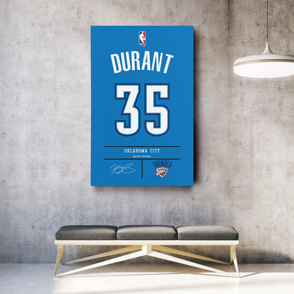 Kevin Durant Thunder Jersey Canvas Print | Wall Art Decor