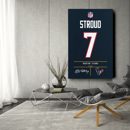 C.J. Stroud Houston Texans Jersey Canvas Wall Art