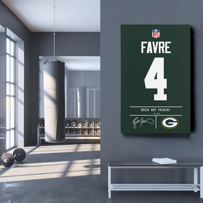 Brett Favre Packers Jersey Canvas Print | Wall Art Decor