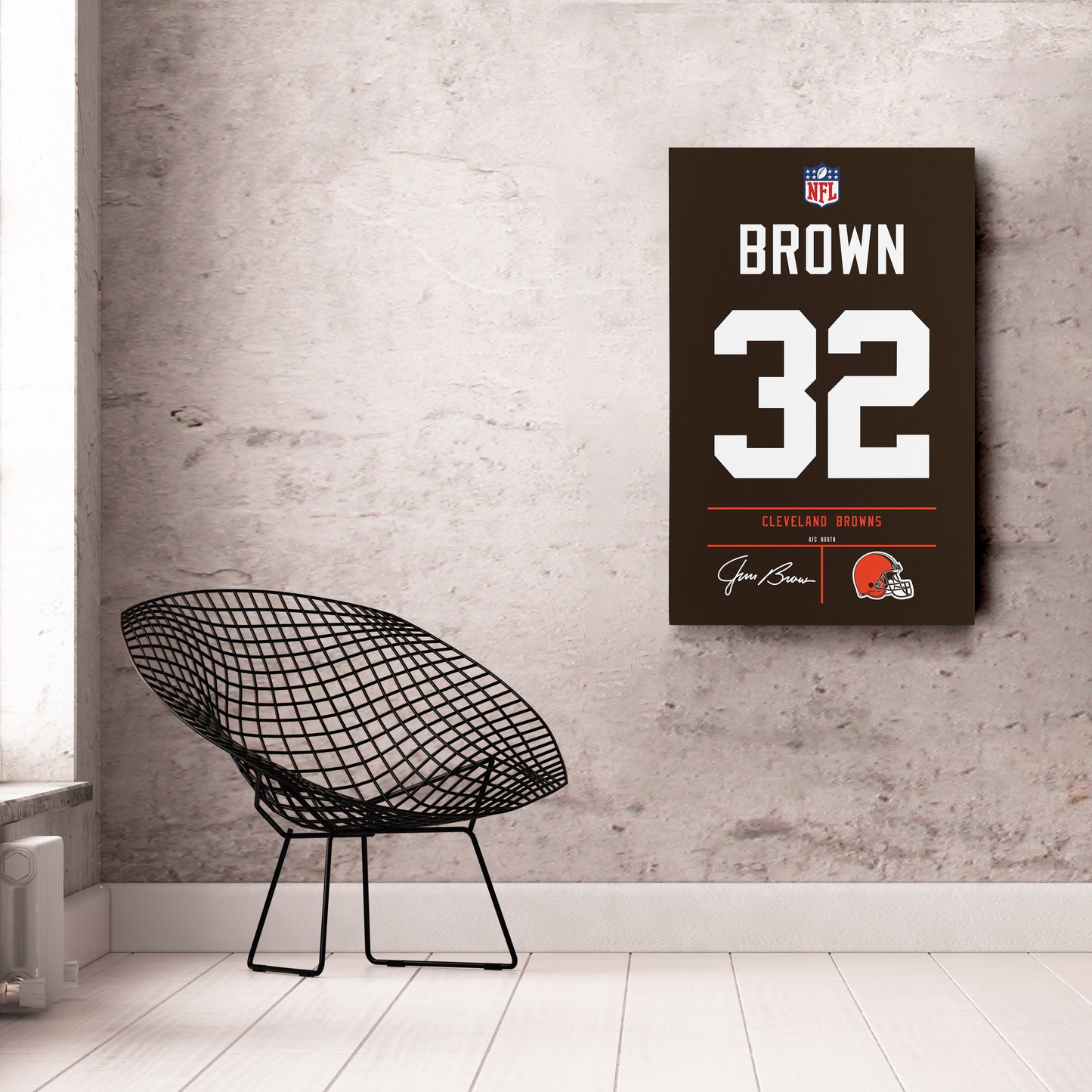 Jim Brown Cleveland Browns Jersey Canvas Wall Art