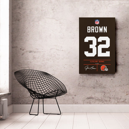Jim Brown Cleveland Browns Jersey Canvas Wall Art