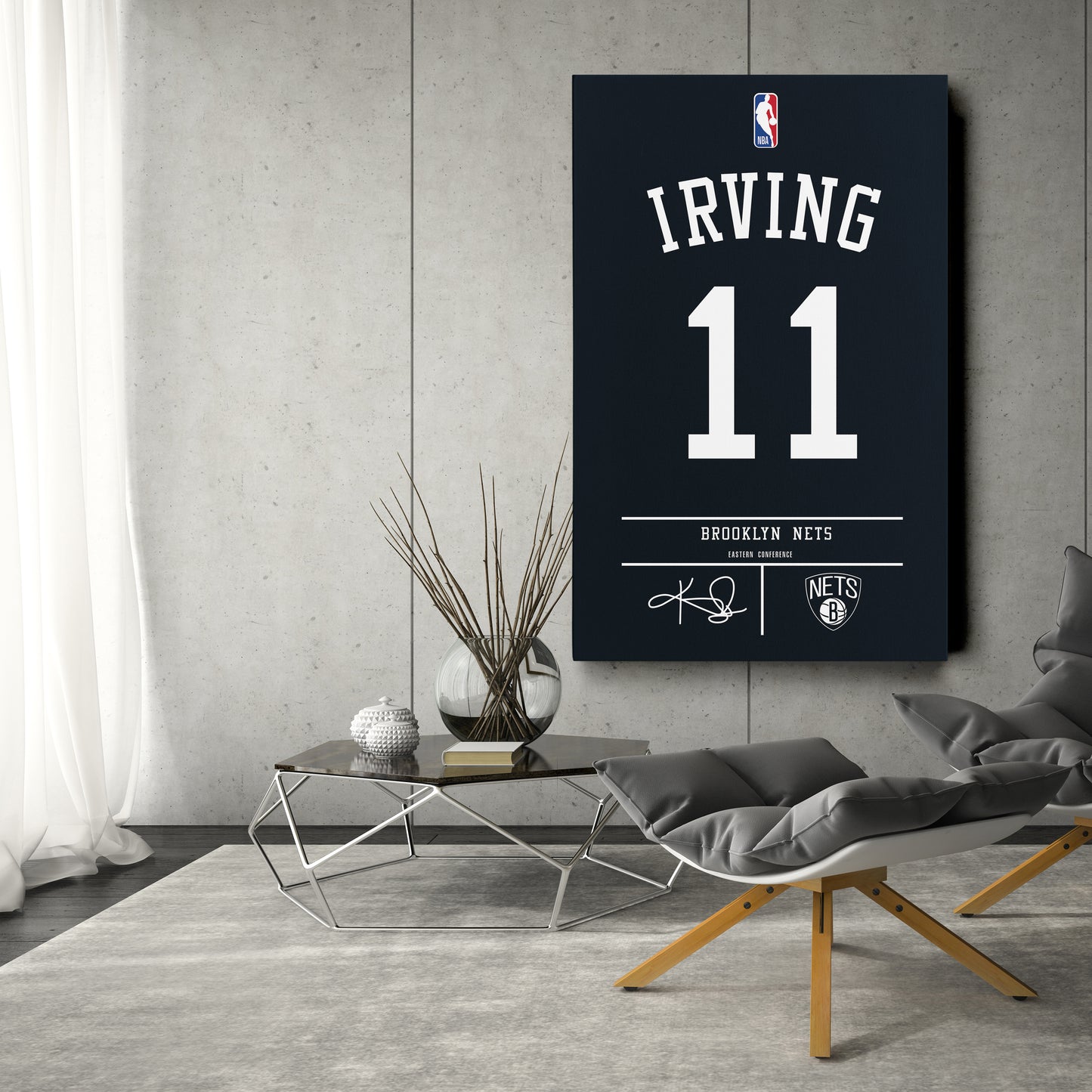 Kyrie Irving Nets Jersey Canvas Print | Wall Art Decor