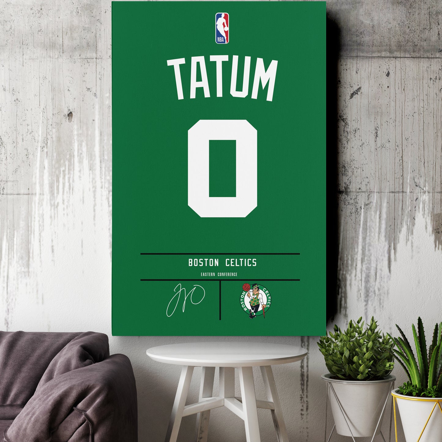 Jayson Tatum Celtics Jersey Canvas Print | Wall Art Decor