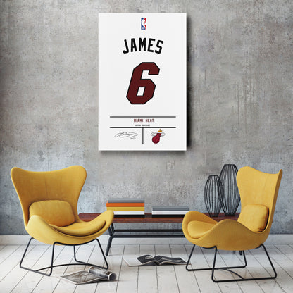 Lebron James Heat Jersey Canvas Print | Wall Art Decor