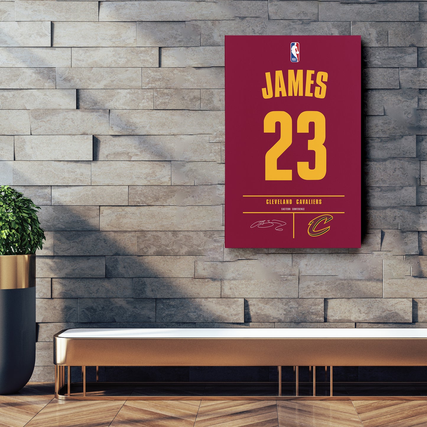 Lebron James Cavaliers Jersey Canvas Print | Wall Art Decor