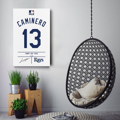 Junior Caminero Rays Jersey Canvas Print | Wall Art Decor
